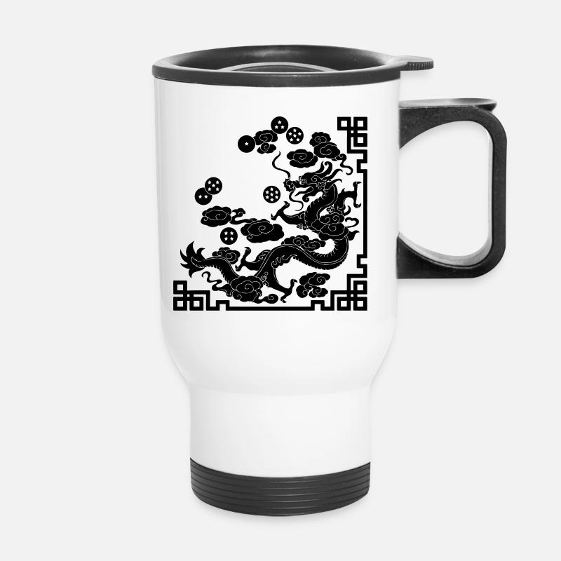Dragon With 7 Balls - Thermobecher mit Tragegriff - Weiß