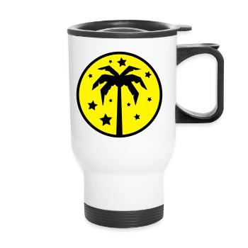Palm Tree Beach - Thermal mug with handle - white - Front