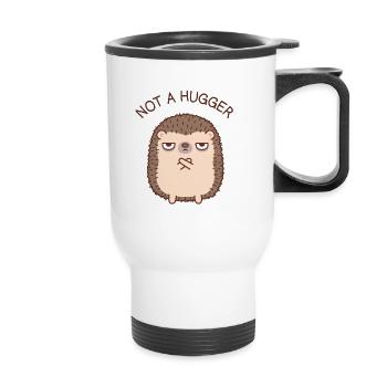 Drôle de hérisson pas un griffonnage hugger - Tasse isotherme avec poignée - blanc - Devant