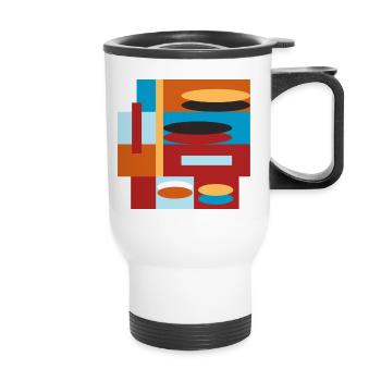 graphic colorful - Thermal mug with handle - white - Front