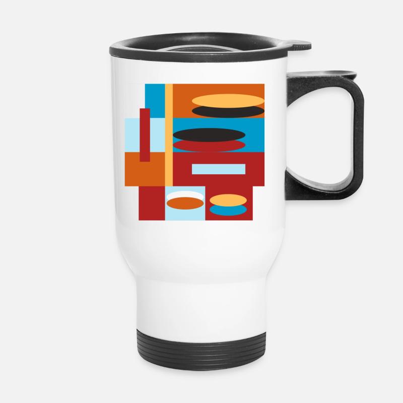 graphic colorful - Thermal mug with handle - white
