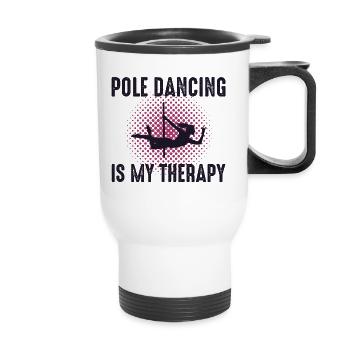 Pole Sport Dance Dancer Competition Acrobatics - Thermal mug with handle - white - Front
