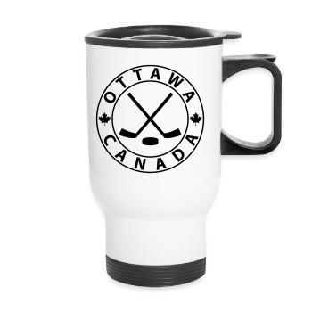 Ottawa Ice Hockey - Thermal mug with handle - white - Front