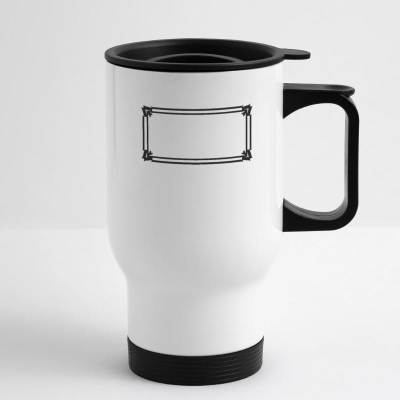 Rectangular frame with ornaments Thermal mug with handle