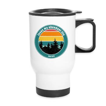 Jesus my abundant life - Thermal mug with handle - white - Front
