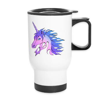 Licorne incroyablement belle coloration - Tasse isotherme avec poignée - blanc - Devant