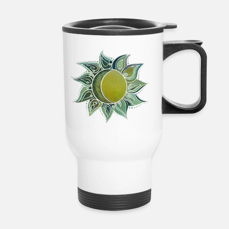 Sun & Moon - Thermal mug with handle - white