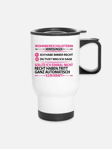 Wohnbereichsleiterin Wohnbereichsleitung Witzig - Thermobecher mit Tragegriff - Weiß