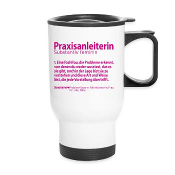 Praxisanleiterin zum Abschied für Kollegin - Thermobecher mit Tragegriff - Weiß - Vorne