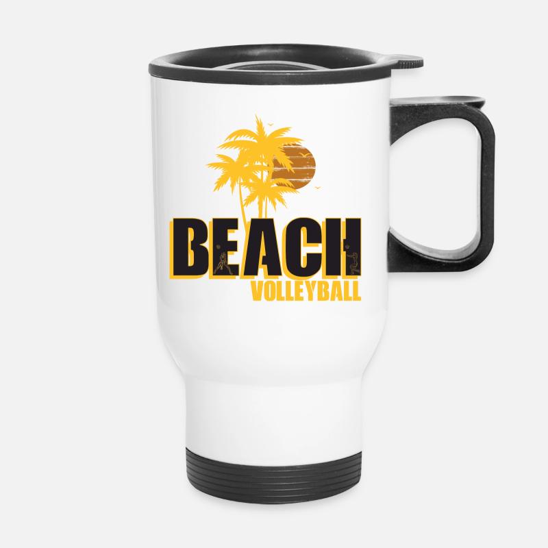 Beach volleyball - Thermal mug with handle - white