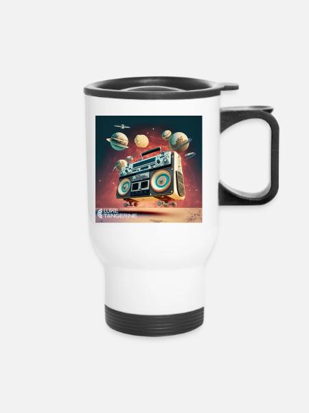 Space Boombox - Thermobecher mit Tragegriff - Weiß