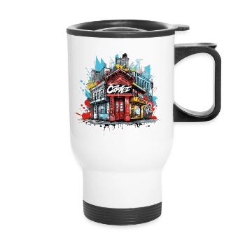 Urban Vibes Capot abstrait Graffiti Design - Tasse isotherme avec poignée - blanc - Devant