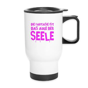 ich habe Fantasie - Thermobecher mit Tragegriff - Weiß - Vorne