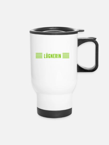 Lügnerin - Thermobecher mit Tragegriff - Weiß