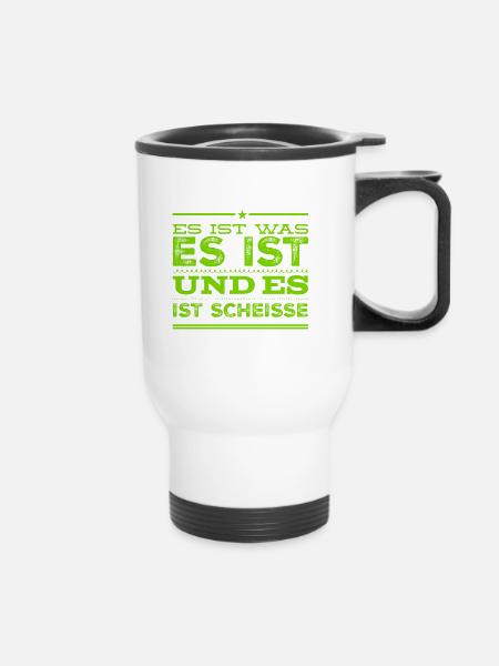 miese Stimmung - Thermobecher mit Tragegriff - Weiß