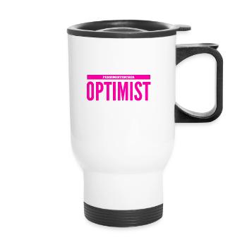 realistischer Optimist - Thermobecher mit Tragegriff - Weiß - Vorne