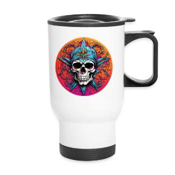 Motif décoratif de crâne coloré dans le style gothique - Tasse isotherme avec poignée - blanc - Devant