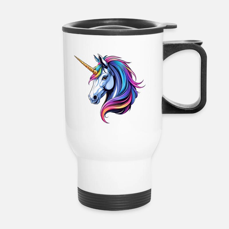 A charming unicorn - Thermal mug with handle - white