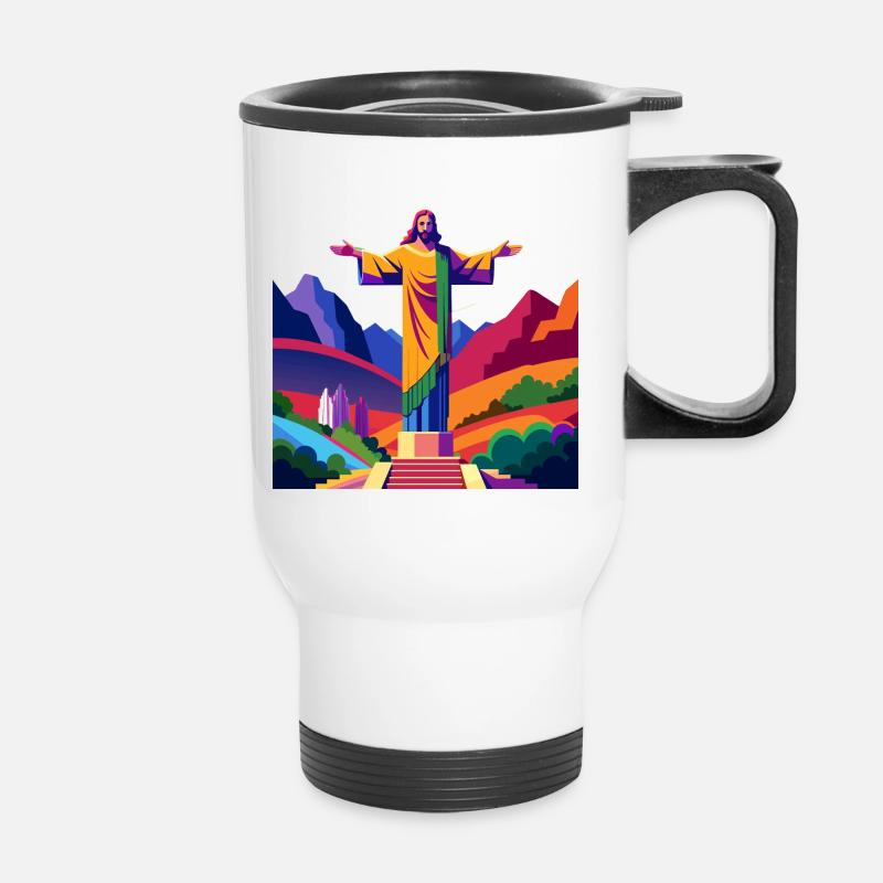 Christ Statue - Thermobecher mit Tragegriff - Weiß