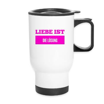 ich liebe das Leben - Thermobecher mit Tragegriff - Weiß - Vorne