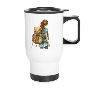 T-shirt routard Backpacking Sabbatique - Tasse isotherme avec poignée - blanc - Devant