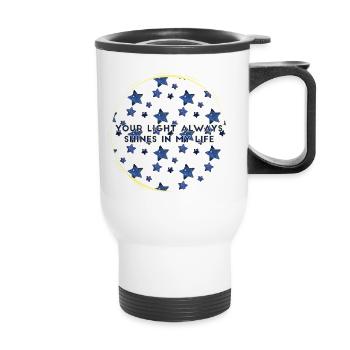 Inspirer l’amour : art des motifs étoilés - Tasse isotherme avec poignée - blanc - Devant