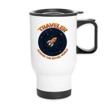 Voyageurs du monde entier - Tasse isotherme avec poignée - blanc - Devant