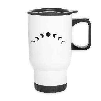 Lunar Phases - Minimalistic - Moon phases - Thermobecher mit Tragegriff - Weiß - Vorne