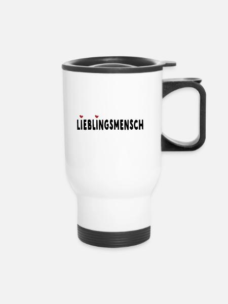Lieblingsmensch - Thermobecher mit Tragegriff - Weiß