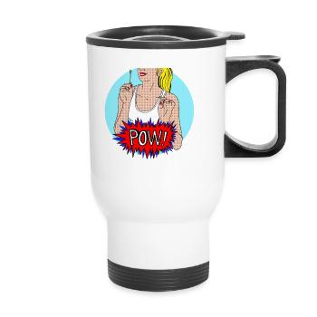 Pow! - Thermobecher mit Tragegriff - Weiß - Vorne