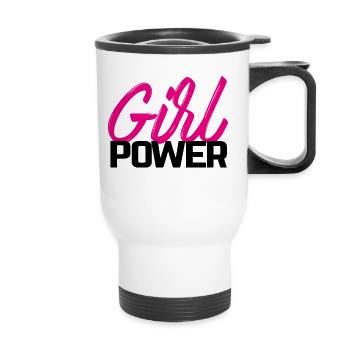 Girl power - Thermal mug with handle - white - Front