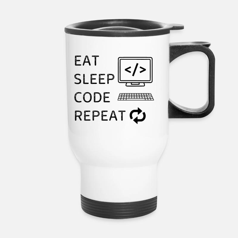 Répétez le code de sommeil - Tasse isotherme avec poignée - blanc
