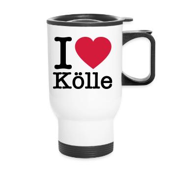 I Love Köln - Kölle - Colonia - Thermobecher mit Tragegriff - Weiß - Vorne