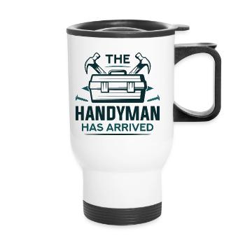 The Handyman Has Arrived - Thermal mug with handle - white - Front