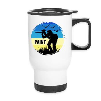 Paintball Paintballspieler Gotcha-world - Thermobecher mit Tragegriff - Weiß - Vorne