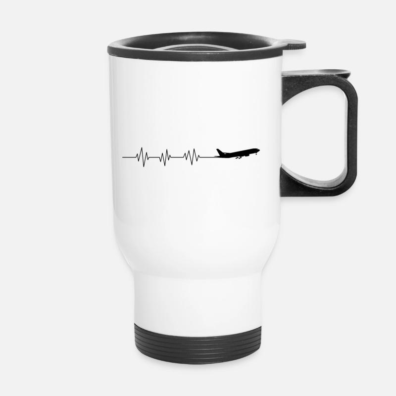 Frequency plane - Thermal mug with handle - white