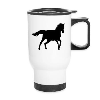 Pony équitation Rider - Tasse isotherme avec poignée - blanc - Devant