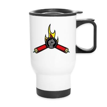 Banging firecrackers fireworks gift - Thermal mug with handle - white - Front