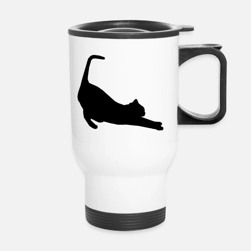 cat - Thermal mug with handle - white