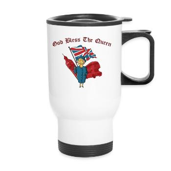 god bless the queen, god bless the queen, gb - Thermal mug with handle - white - Front