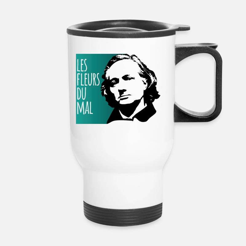 Les fleurs - Tasse isotherme avec poignée - blanc