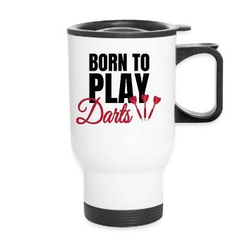 Born to Play Darts Darts Player - Thermal mug with handle - white - Front
