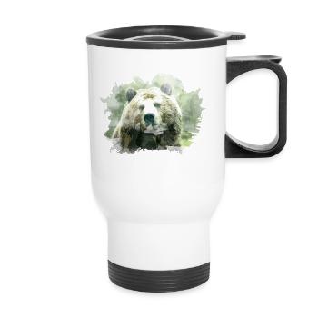 bear - Thermal mug with handle - white - Front