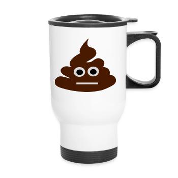 poop - Thermal mug with handle - white - Front