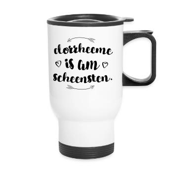 affectueusement Saxons Saxons disant dorrheeme - Tasse isotherme avec poignée - blanc - Devant