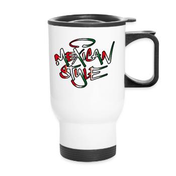 Style mexicain - Tasse isotherme avec poignée - blanc - Devant