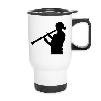 klarinette instrument - Thermobecher mit Tragegriff - Weiß - Vorne