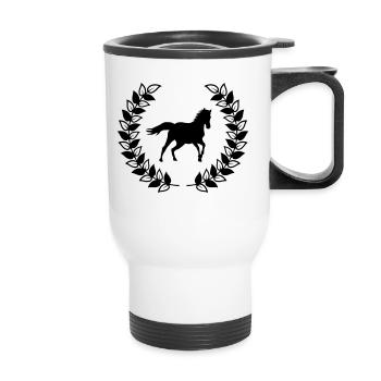 cheval de la couronne - Tasse isotherme avec poignée - blanc - Devant