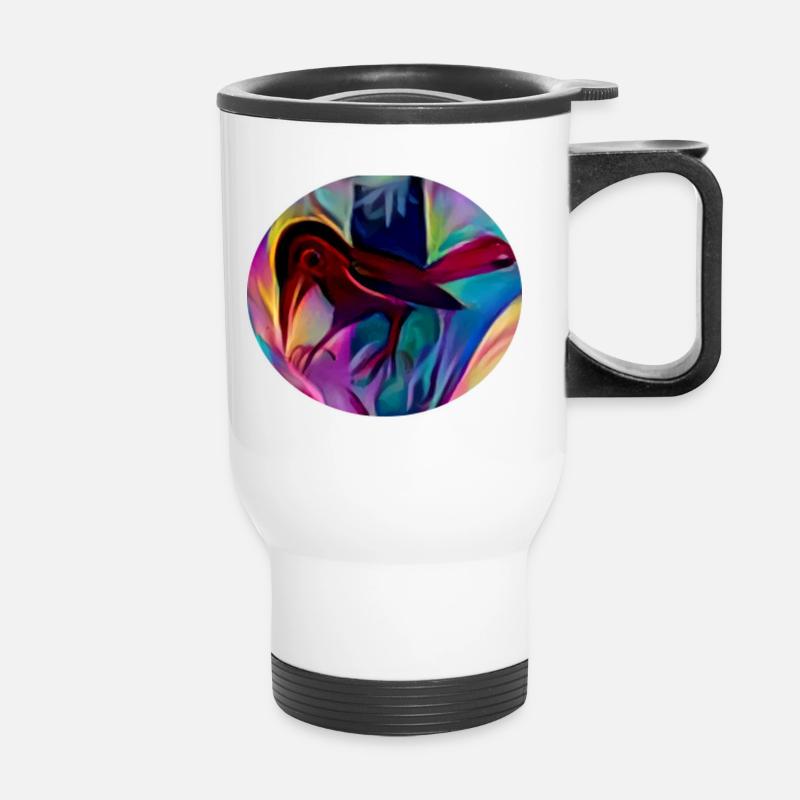 Crow - Thermal mug with handle - white