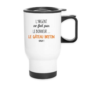 Bretagne - Le gâteau breton, oui ! - Tasse isotherme avec poignée - blanc - Devant